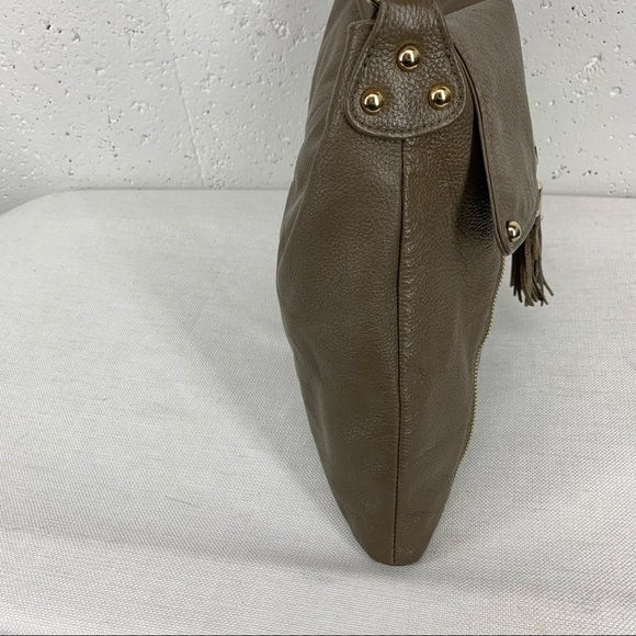 Onna Ehrlich Taupe Tassel Leather Shoulder Bag - Picture 5 of 16